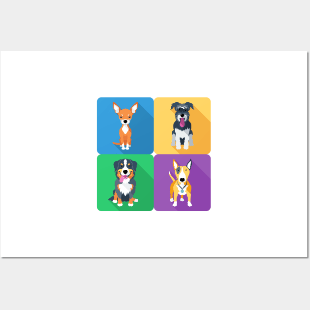 dog icon flat design Wall Art by kavalenkava